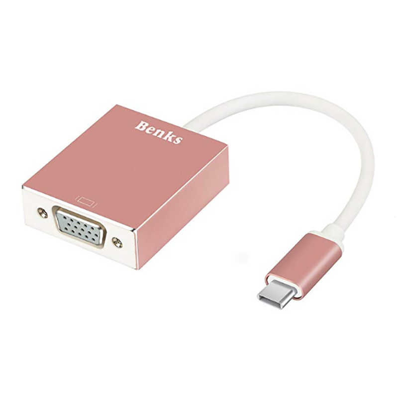 [RNZ-TA25496] Benks Usb 3.1 Type-C to VGA Adaptör (Rose Gold)