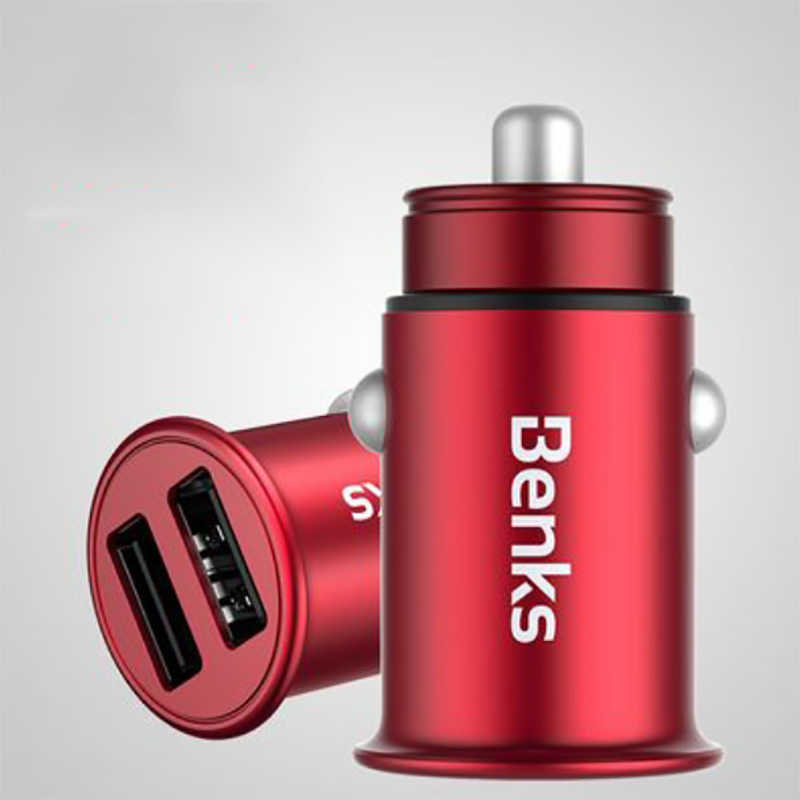 [RNZ-TA25603] Benks C27 Dual Usb Araç Şarj Aleti 4.8A (Kırmızı)