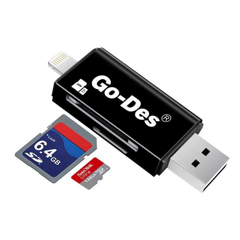 [RNZ-TA26445] Go Des GD-DK102 Lightning Kart Okuyucu (Siyah)