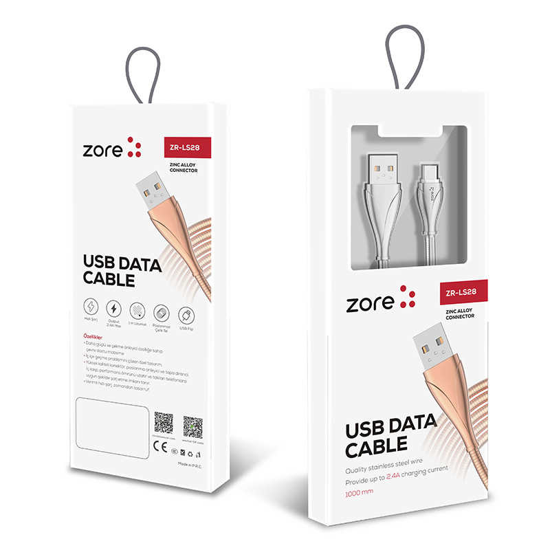 [RNZ-TA28328] Zore LS28 Micro Usb Kablo (Rose Gold)