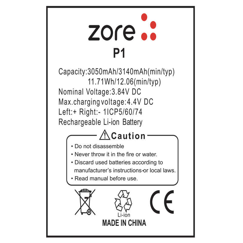 Casper Via P1 Uyumlu Zore Tam Orjinal Batarya