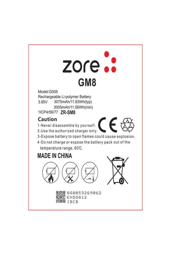 General Mobile 8 Uyumlu Zore Tam Orjinal Batarya