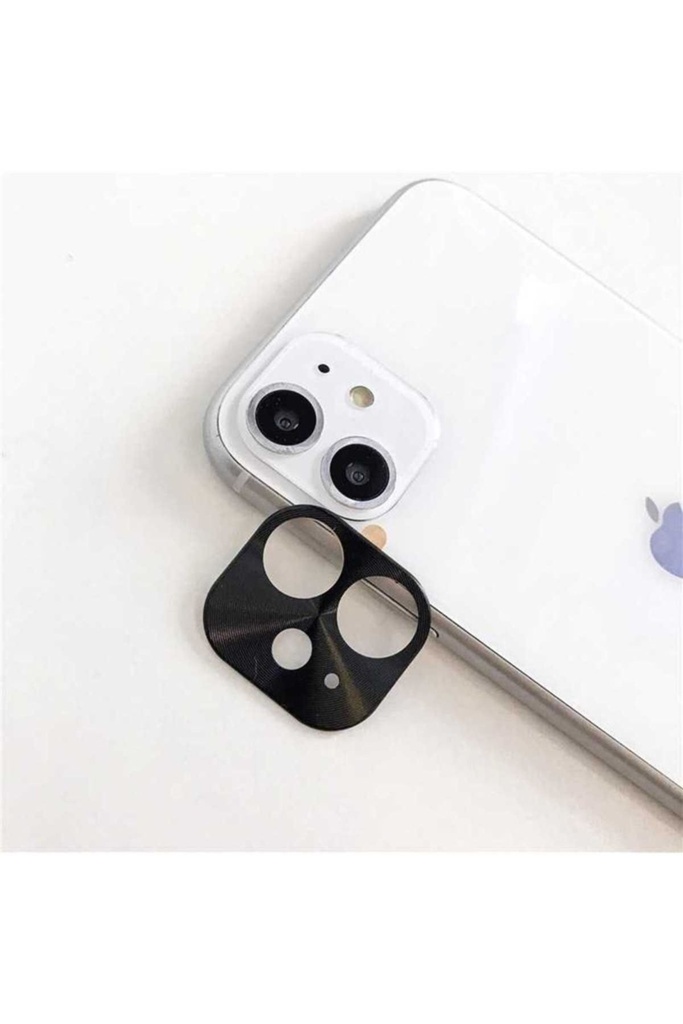 [RNZ-TA31722] Apple iPhone 11 Uyumlu Zore Metal Kamera Koruyucu (Siyah)