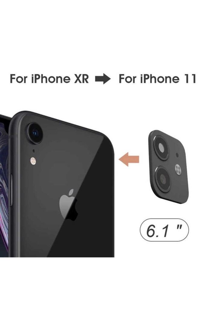[RNZ-TA31774] Apple iPhone XR Uyumlu Zore CP-03 iPhone 11 Kamera Lens Dönüştürücü (Siyah)