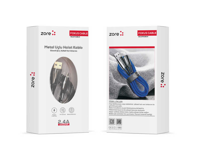 [RNZ-TA31946] Zore Type-C Focus Usb Kablo (Siyah)