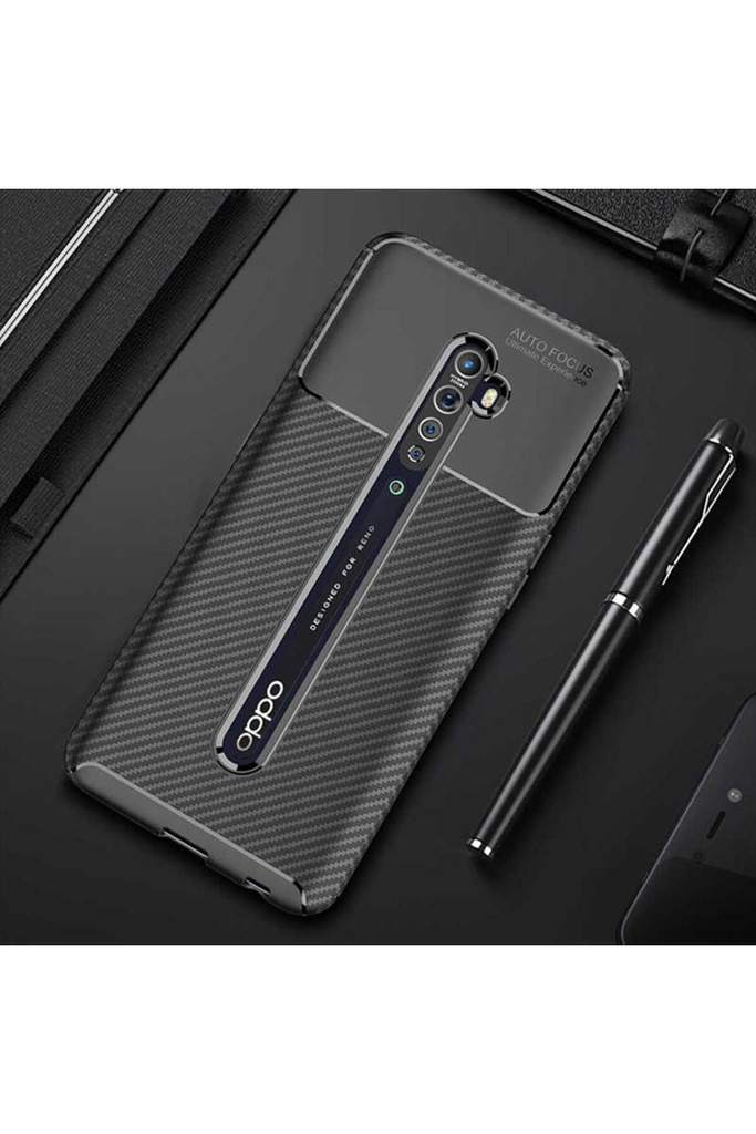 [RNZ-TA31982] Oppo Reno 2 Uyumlu Kılıf Zore Negro Silikon Kapak (Siyah)