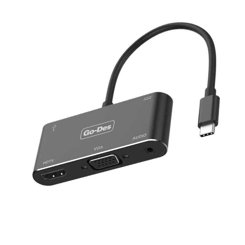 [RNZ-TA32812] Go Des GD-8761 Usb-C To HDTV-VGA Adaptör