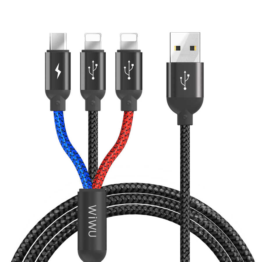 [RNZ-TA33014] Wiwu YZ100 Dual Lightning + Micro Usb Kablo