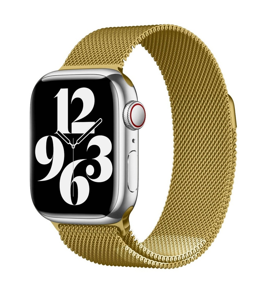 Apple Watch 38mm Uyumlu Kordon Hasır Metal Mıknatıslı Örgü Zore KRD-01 Kayış