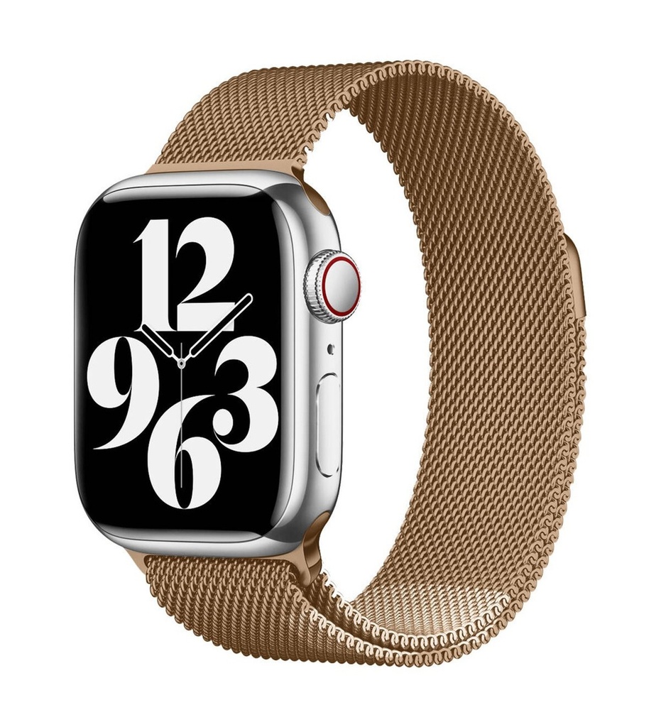 Apple Watch 38mm Uyumlu Kordon Hasır Metal Mıknatıslı Örgü Zore KRD-01 Kayış