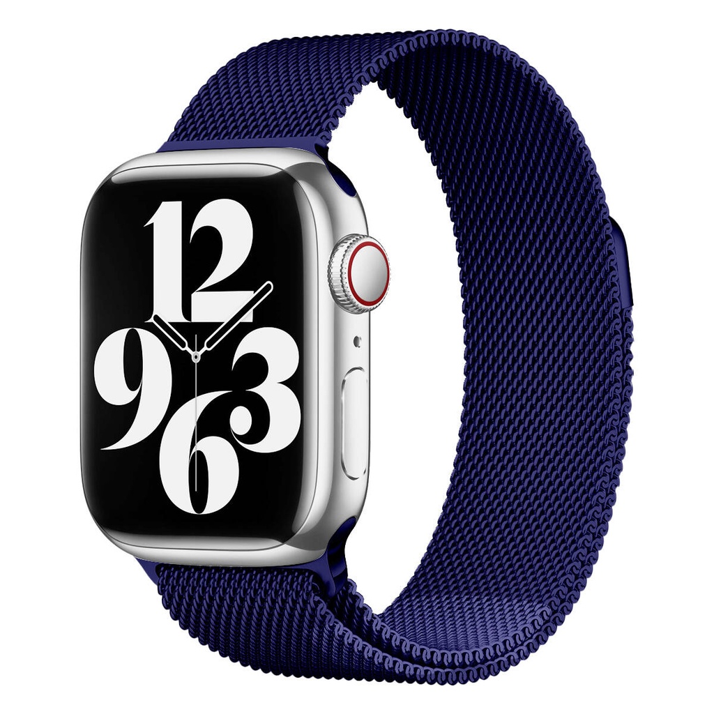 Apple Watch 44mm Uyumlu Kordon Hasır Metal Mıknatıslı Örgü Zore KRD-01 Kayış