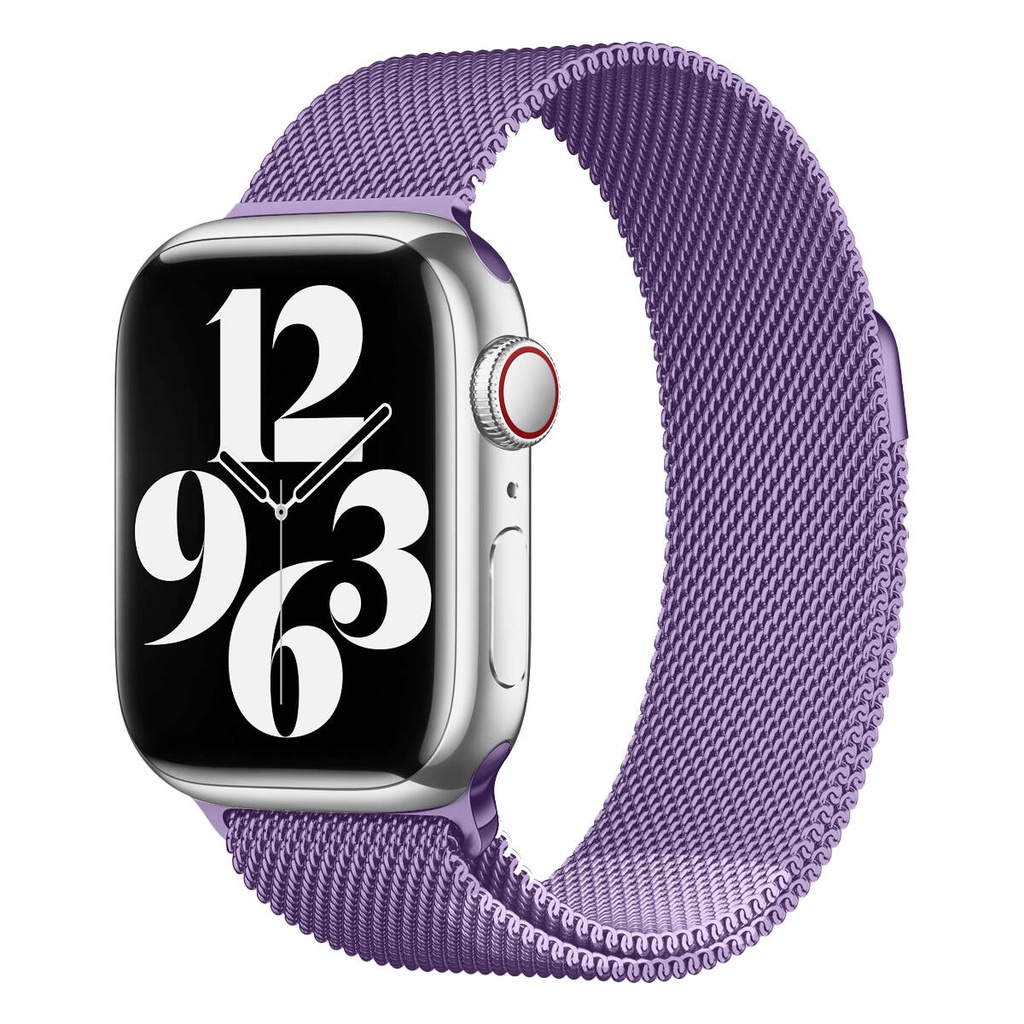 Apple Watch 44mm Uyumlu Kordon Hasır Metal Mıknatıslı Örgü Zore KRD-01 Kayış