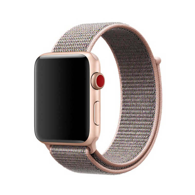 Apple Watch 44mm Uyumlu Kordon Hasır Örgü Cırt Cırtlı Terletmeyen Zore KRD-03 Kumaş Kayış