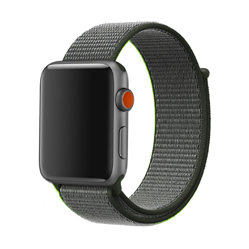 Apple Watch 42mm Uyumlu Kordon Hasır Örgü Cırt Cırtlı Terletmeyen Zore KRD-03 Kumaş Kayış