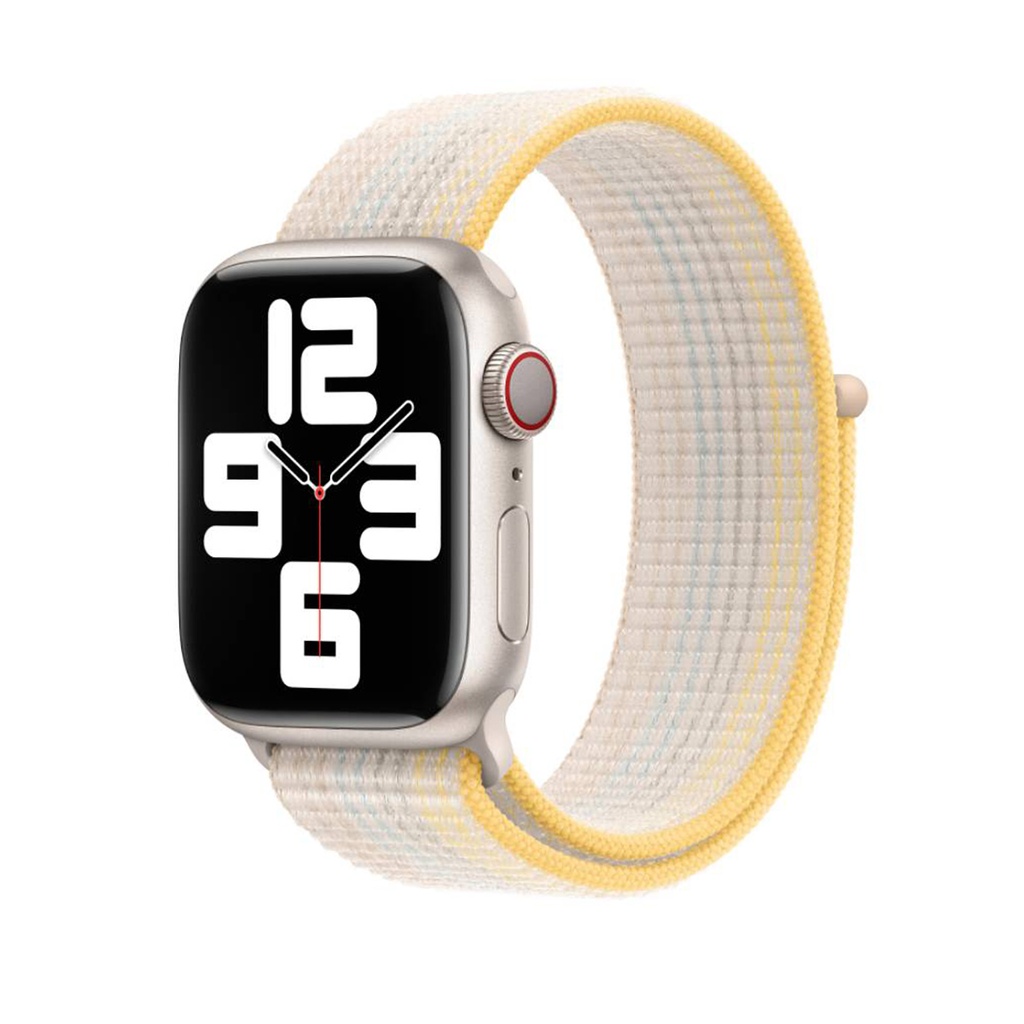 Apple Watch 42mm Uyumlu Kordon Hasır Örgü Cırt Cırtlı Terletmeyen Zore KRD-03 Kumaş Kayış