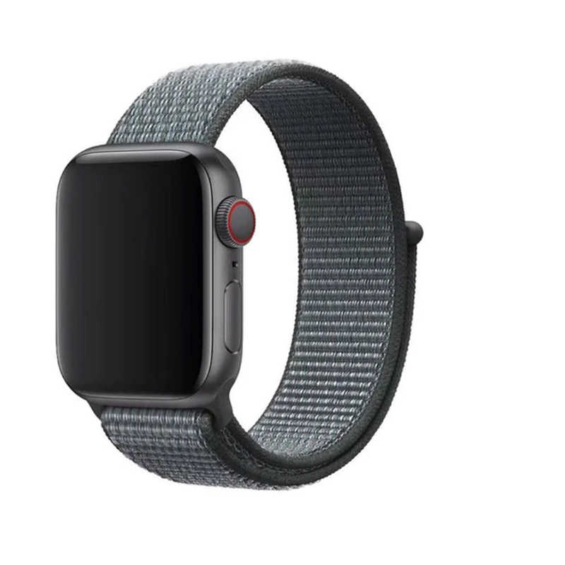 Apple Watch 40mm Uyumlu Kordon Hasır Örgü Cırt Cırtlı Terletmeyen Zore KRD-03 Kumaş Kayış