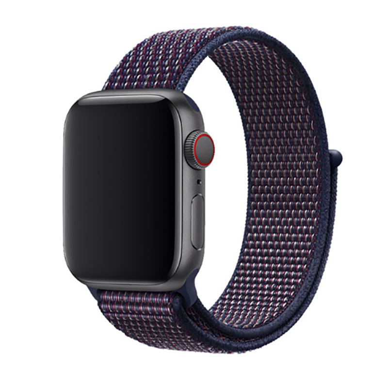 Apple Watch 40mm Uyumlu Kordon Hasır Örgü Cırt Cırtlı Terletmeyen Zore KRD-03 Kumaş Kayış