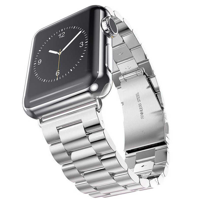 Apple Watch 40mm Uyumlu Kordon Paslanmaz Metal Baklalı Tasarım KRD-04 Kayış