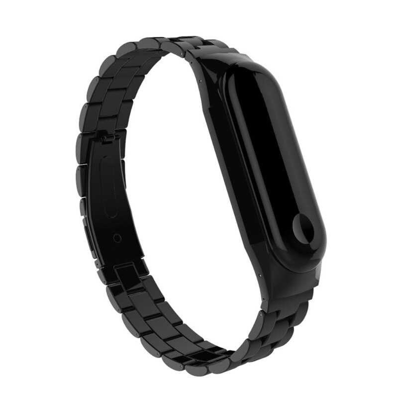 [RNZ-TA33414] Xiaomi Mi Band 4 Uyumlu KRD-05 Metal Kordon (Siyah)