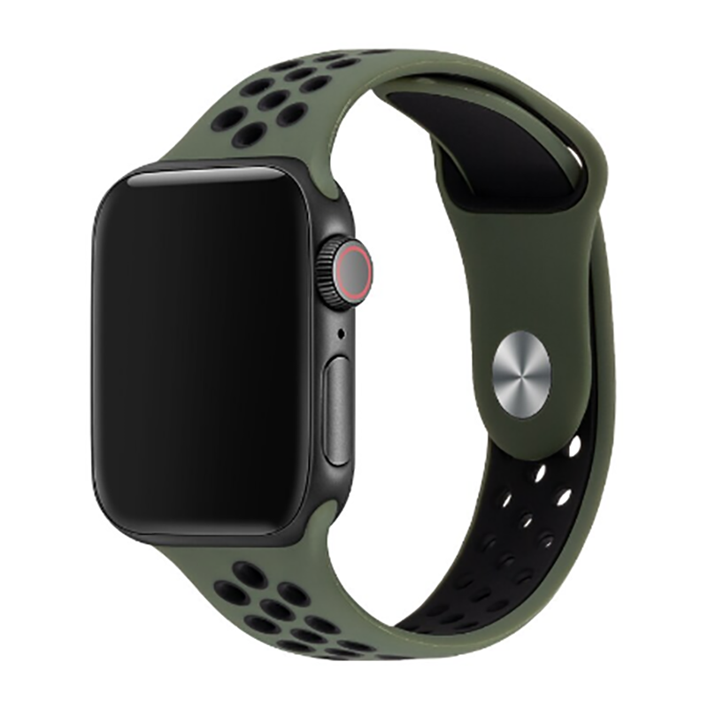 Apple Watch 42mm Uyumlu Kordon Silikon Esnek Yumuşak Delikli Spor KRD-02 Kayış