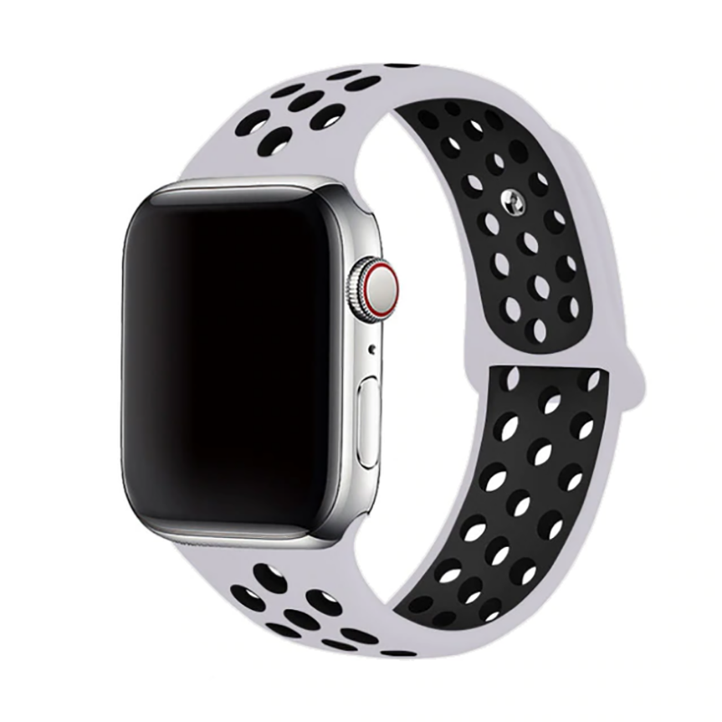 Apple Watch 38mm Uyumlu Kordon Silikon Esnek Yumuşak Delikli Spor KRD-02 Kayış