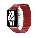 Apple Watch 44mm Uyumlu Kordon Suni Deri Bakla Tasarımlı KRD-09 Kayış