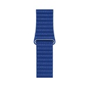 Apple Watch 44mm Uyumlu Kordon Suni Deri Bakla Tasarımlı KRD-09 Kayış