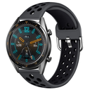 Huawei GT2 46mm 22mm Uyumlu Kordon Silikon Metal Başlıklı Esnek KRD-10 Kayış