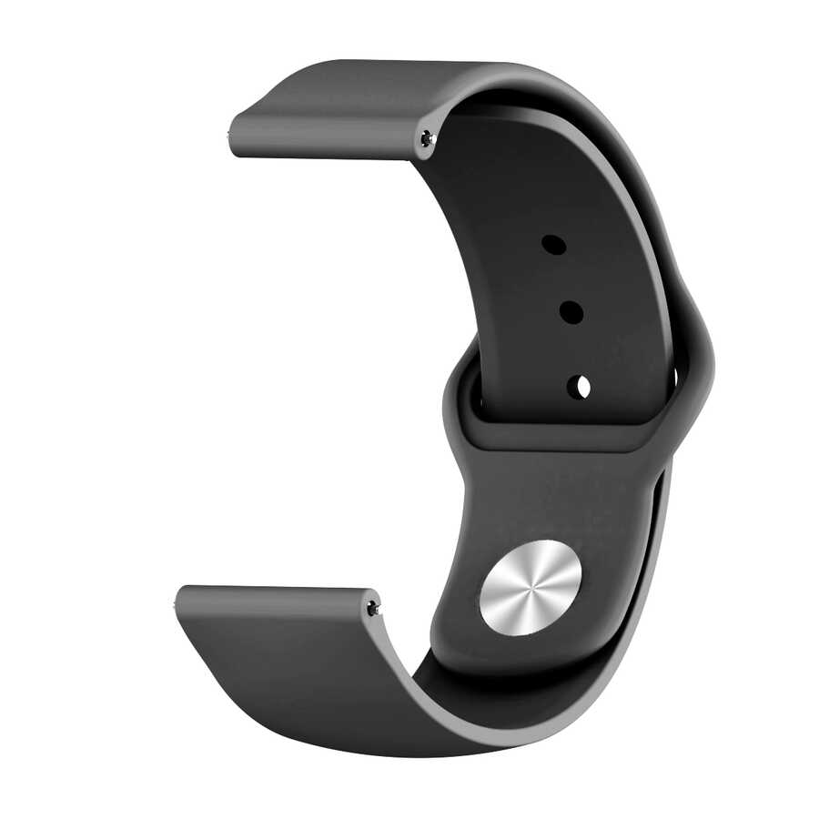 [RNZ-TA34898] Huawei GT2 46mm 22mm Uyumlu Kordon Klasik Yumuşak Geçmeli Spor KRD-11 Kayış (Siyah)