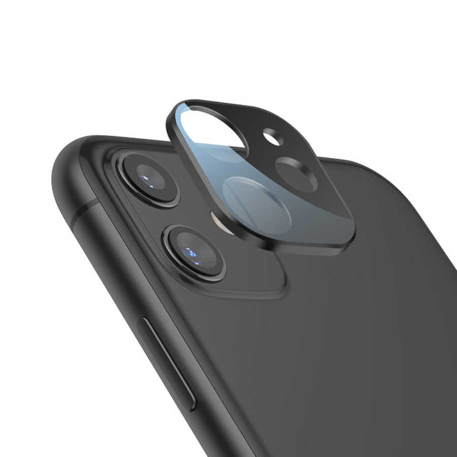 [RNZ-TA35064] Apple iPhone 11 Uyumlu Benks Kamera Lens Koruyucu (Siyah)