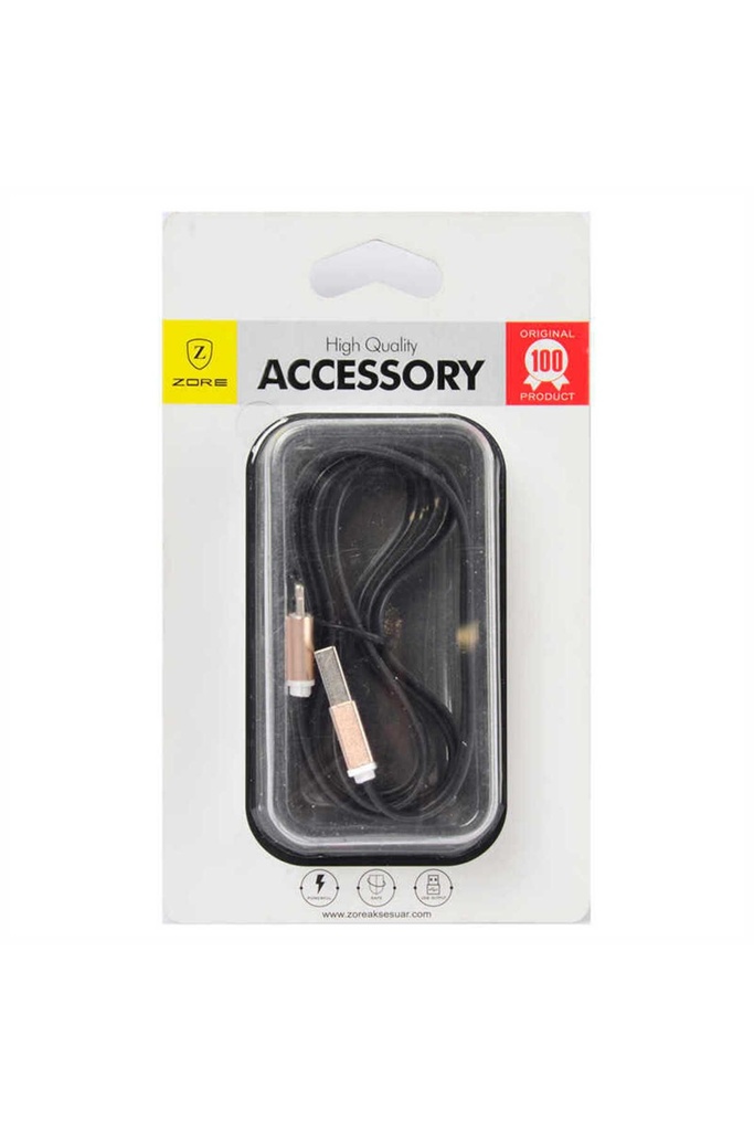 [RNZ-TA35514] Zore High Speed Lightning Usb Kablo (Siyah)