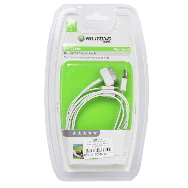 [RNZ-TA35598] Zore High Speed 3 in 1 Lightning Micro Type-C Usb Kablo