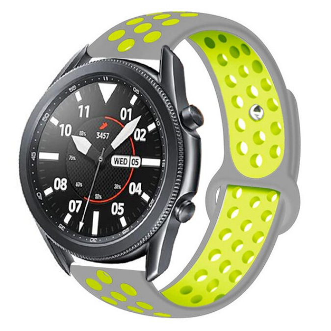 Samsung Gear S3 22mm Uyumlu Kordon Silikon Esnek Yumuşak Delikli Spor KRD-02 Kayış