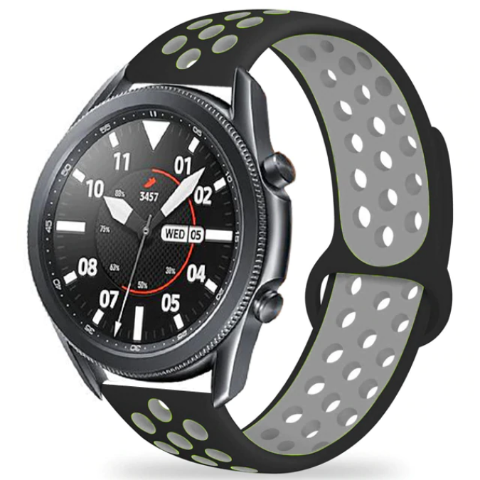 Samsung Gear S3 22mm Uyumlu Kordon Silikon Esnek Yumuşak Delikli Spor KRD-02 Kayış
