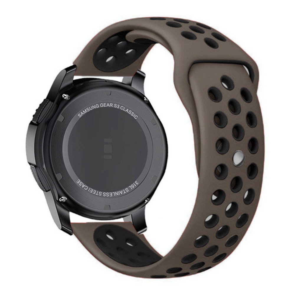 Samsung Gear S3 22mm Uyumlu Kordon Silikon Esnek Yumuşak Delikli Spor KRD-02 Kayış