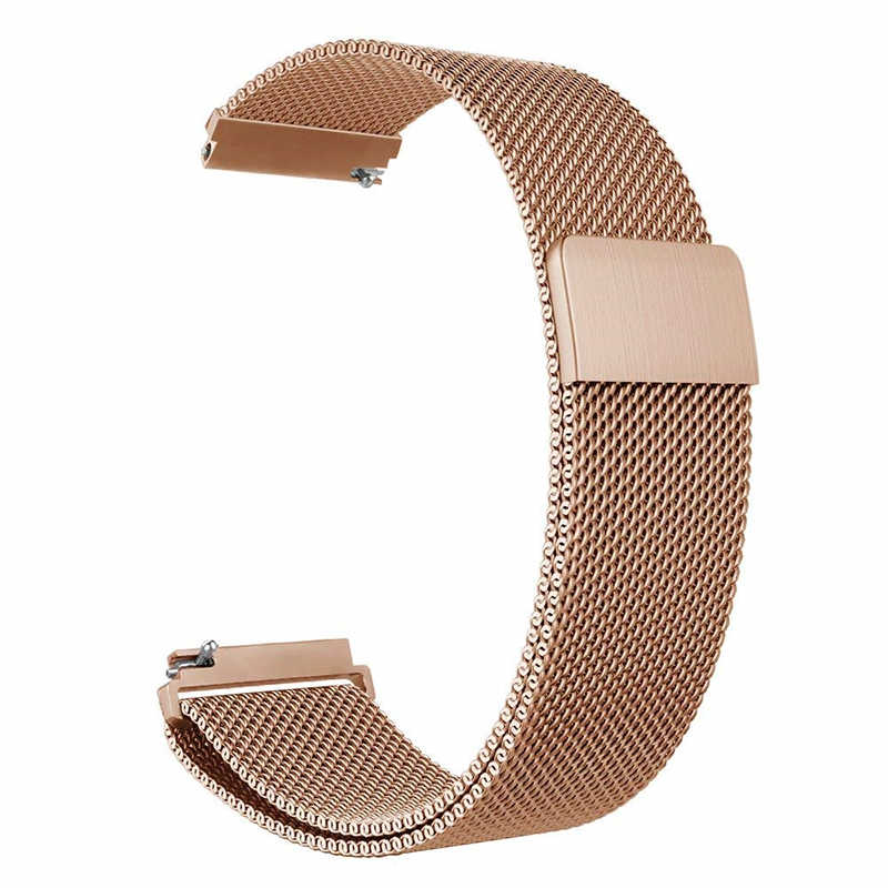 Samsung Gear S2 (20mm) Uyumlu Kordon Hasır Metal Mıknatıslı Zore KRD-12 Kayış
