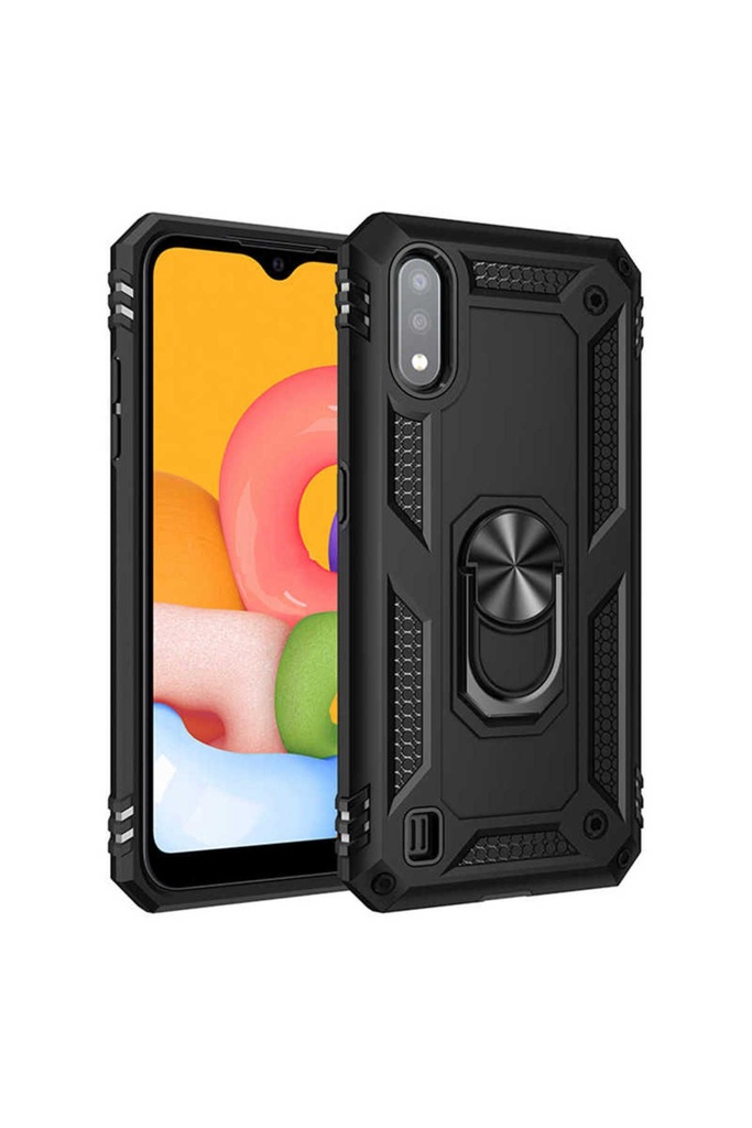 [RNZ-TA36150] Samsung Galaxy A01 Uyumlu Kılıf Zore Vega Kapak (Siyah)