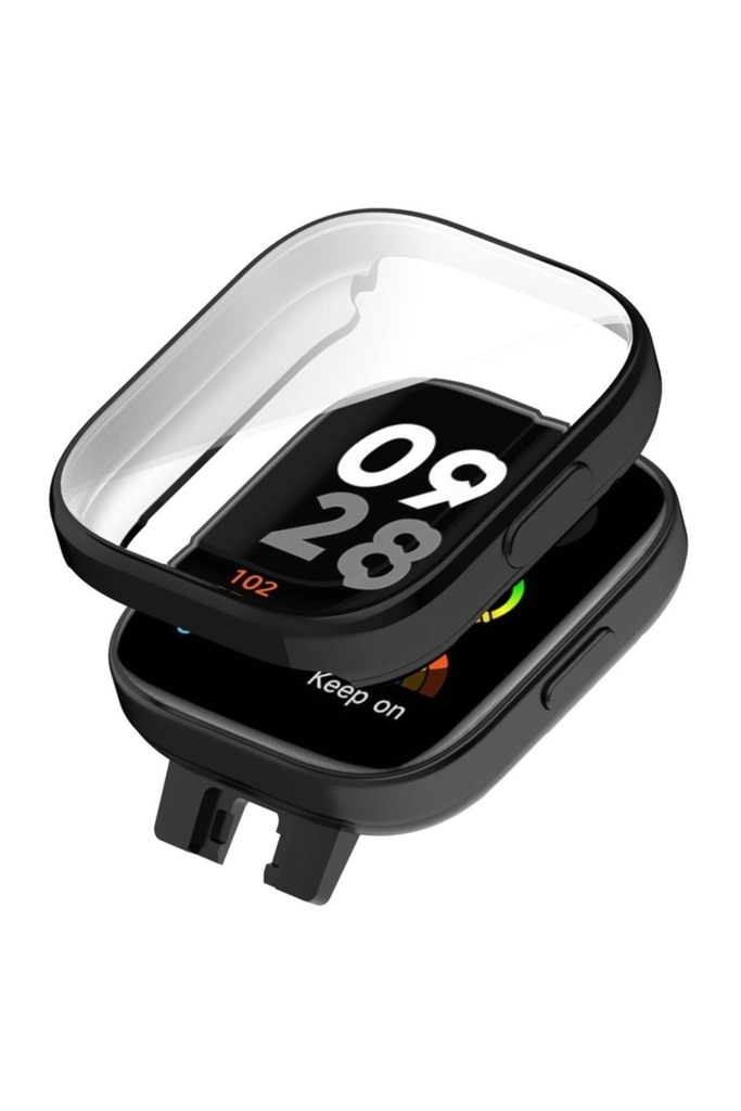 [RNZ-TA96569] Xiaomi Redmi Watch 3 Uyumlu 360 Derece Korumalı Kasa ve Ekran Koruyucu Zore Watch Gard 30 (Siyah)