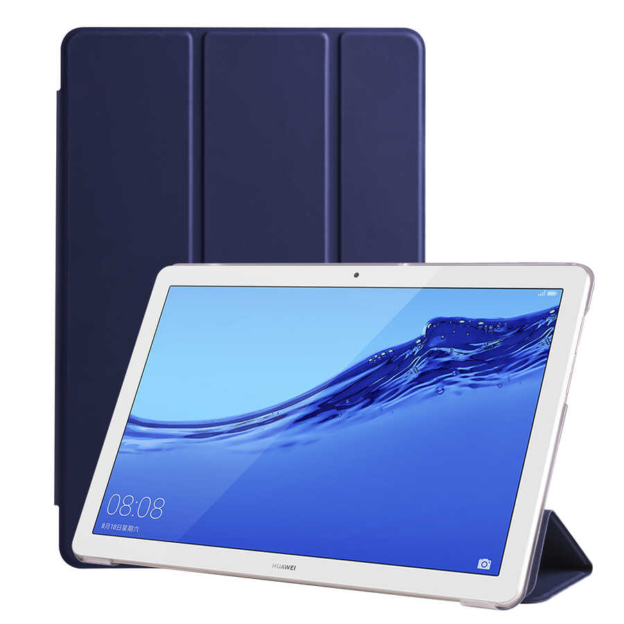 Huawei T5 10 inç Uyumlu Zore Smart Cover Standlı 1-1 Kılıf
