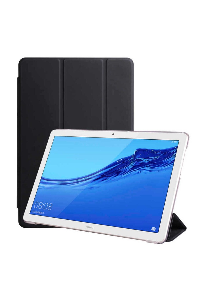[RNZ-TA37723] Huawei T5 10 inç Uyumlu Zore Smart Cover Standlı 1-1 Kılıf (Siyah)