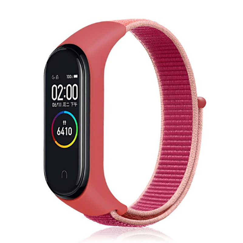 Xiaomi Mi Band 5 Uyumlu Kordon Hasır Örgü Cırt Cırtlı Terletmeyen Zore KRD-03 Kumaş Kayış