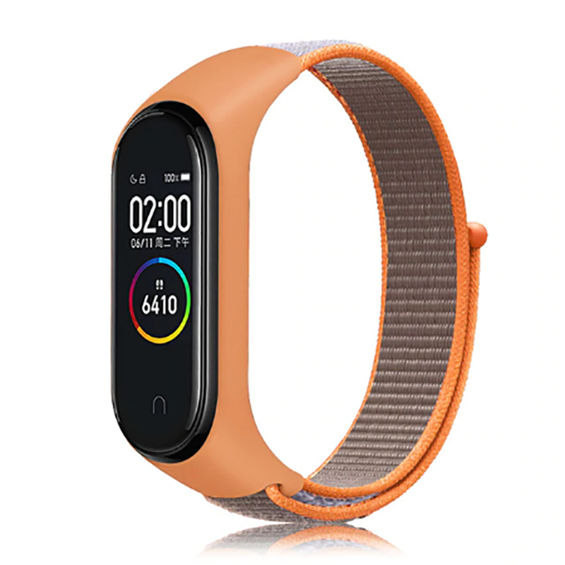 Xiaomi Mi Band 5 Uyumlu Kordon Hasır Örgü Cırt Cırtlı Terletmeyen Zore KRD-03 Kumaş Kayış