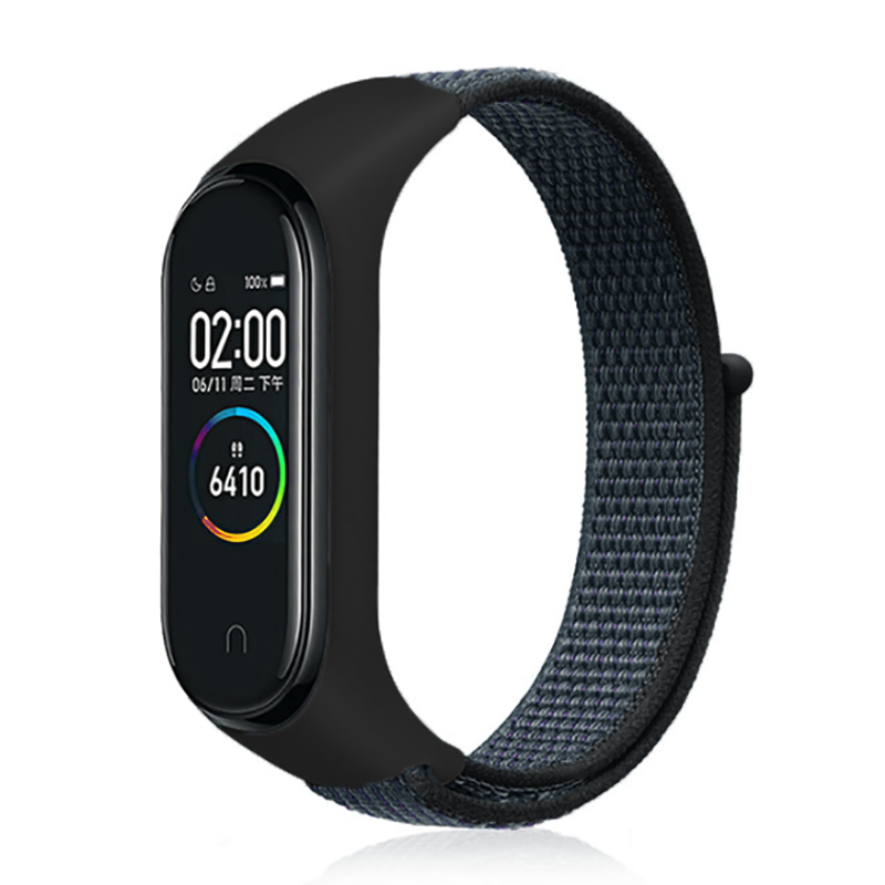 Xiaomi Mi Band 5 Uyumlu Kordon Hasır Örgü Cırt Cırtlı Terletmeyen Zore KRD-03 Kumaş Kayış