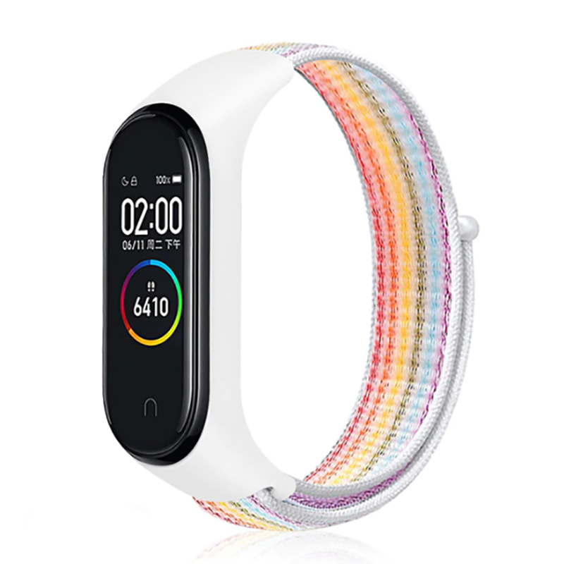 Xiaomi Mi Band 5 Uyumlu Kordon Hasır Örgü Cırt Cırtlı Terletmeyen Zore KRD-03 Kumaş Kayış