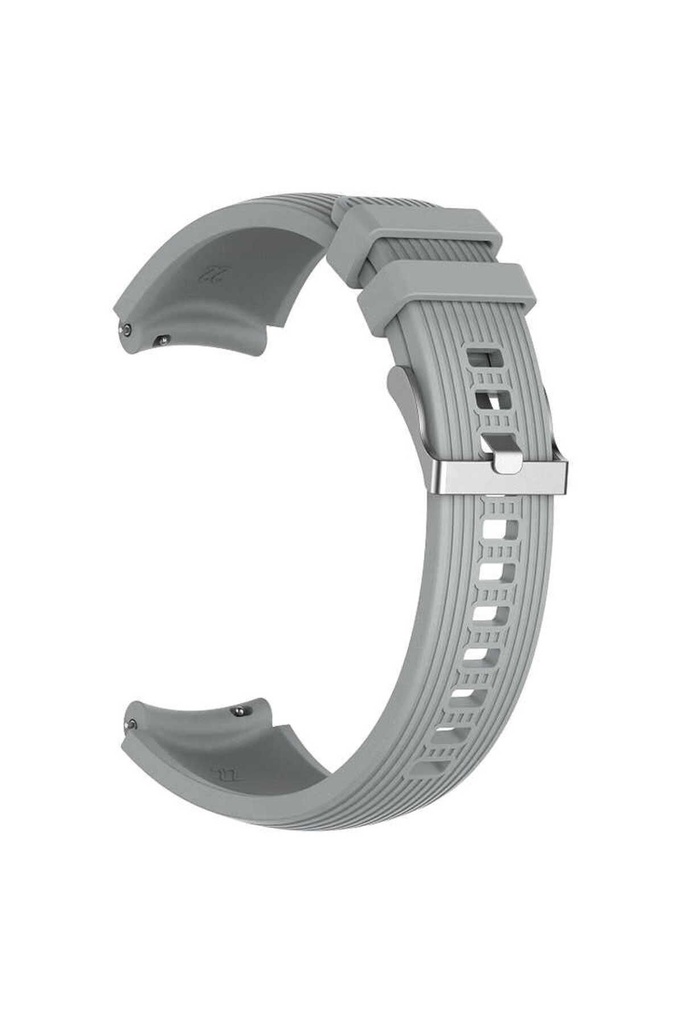 Samsung Galaxy Watch 42mm Uyumlu 20mm Kordon Silikon Çizgili Spor Yumuşak KRD-18 Kayış
