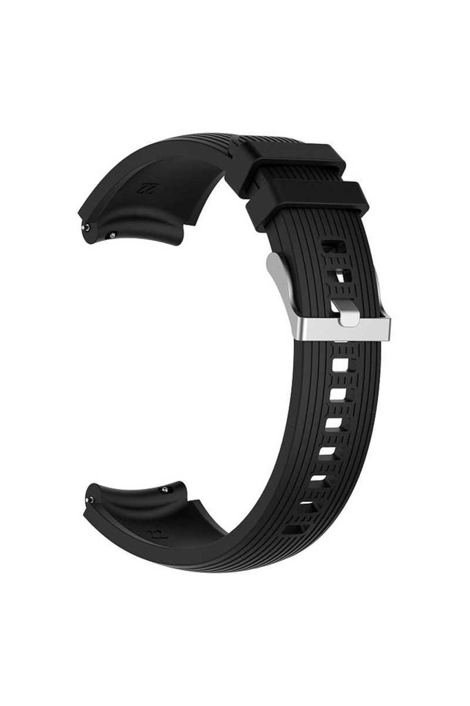 Samsung Galaxy Watch 42mm Uyumlu 20mm Kordon Silikon Çizgili Spor Yumuşak KRD-18 Kayış