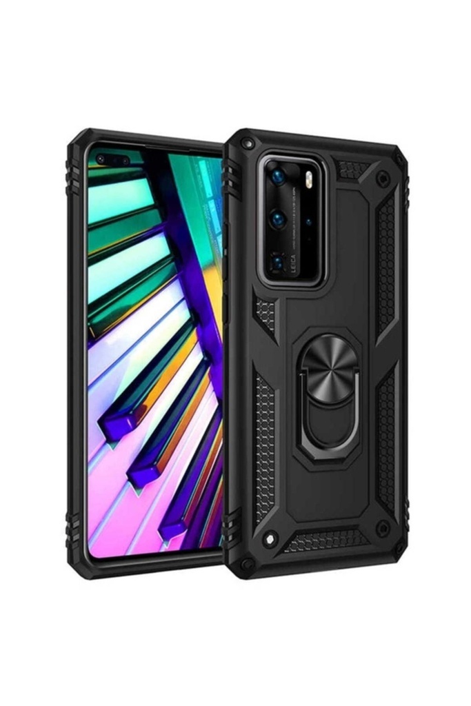 [RNZ-TA38035] Huawei P40 Pro Uyumlu Kılıf Zore Vega Kapak (Siyah)