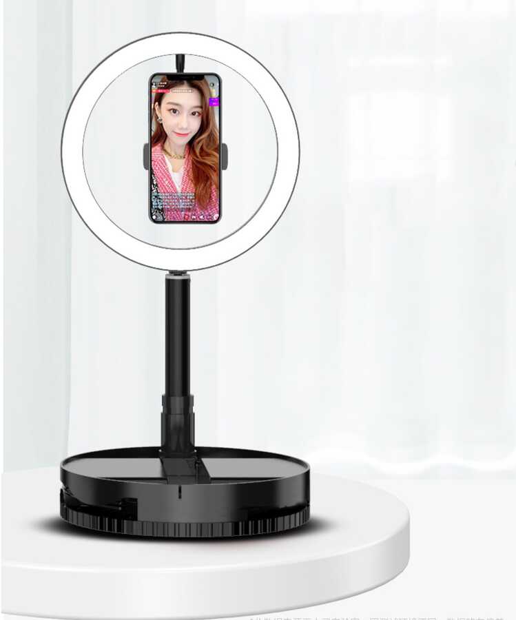 [RNZ-TA38139] Zore 26 Cm Foldable Işıklı Telefon Tutucu Ring Light