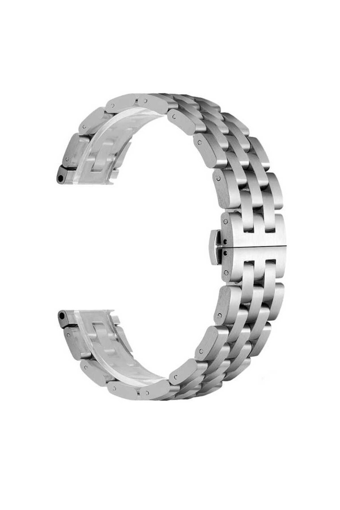 Samsung Gear S3 22mm Uyumlu Kordon Metal Geçmeli Paslanmaz KRD-20 Kayış