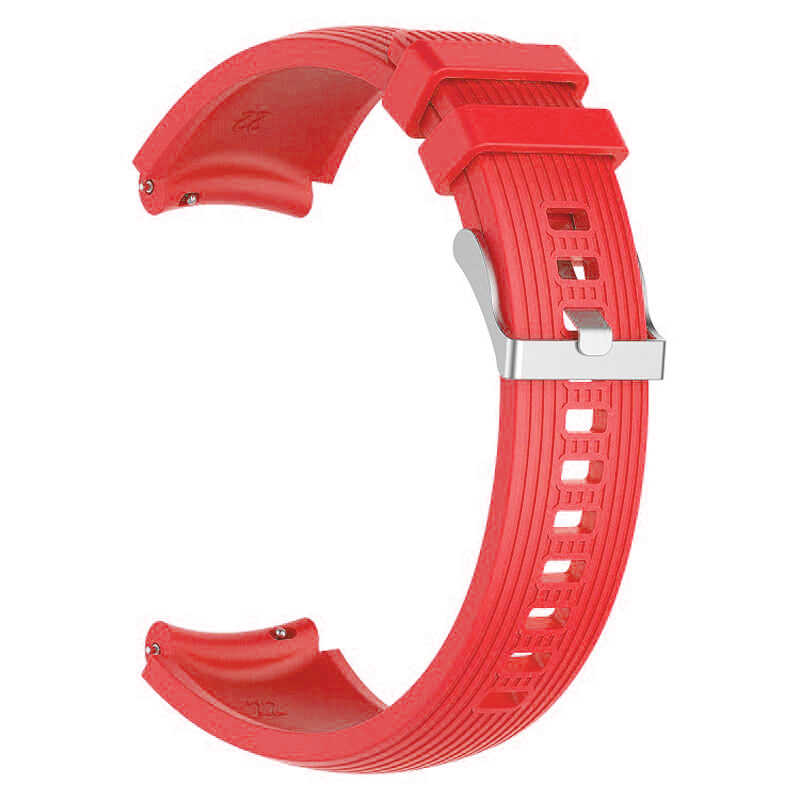 [RNZ-TA39009] Samsung Gear S3 22mm Uyumlu Kordon Silikon Çizgili Spor Yumuşak KRD-18 Kayış (NO5)